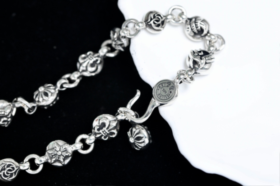 Chrome Hearts Mixed Motif Bead Bracelet 크롬하츠 믹스 모티브 라운드 비즈 팔찌 15