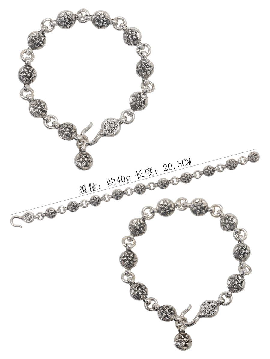 Chrome Hearts Six-Point Star Bead Bracelet 크롬하츠 육망성 라운드 비즈 팔찌 12