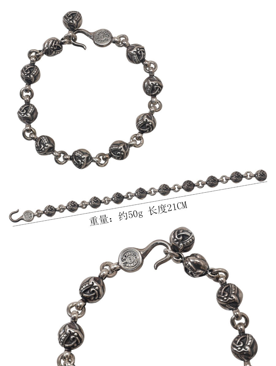 Chrome Hearts Dragon Head Round Bead Bracelet 크롬하츠 드래곤 헤드 원형 비즈 팔찌 10