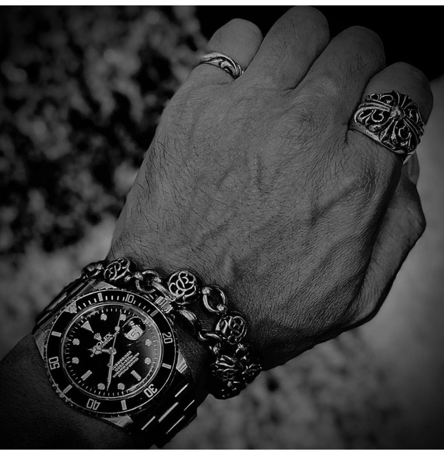 Chrome Hearts Floral Round Bead Bracelet 크롬하츠 플로럴 원형 비즈 팔찌 2