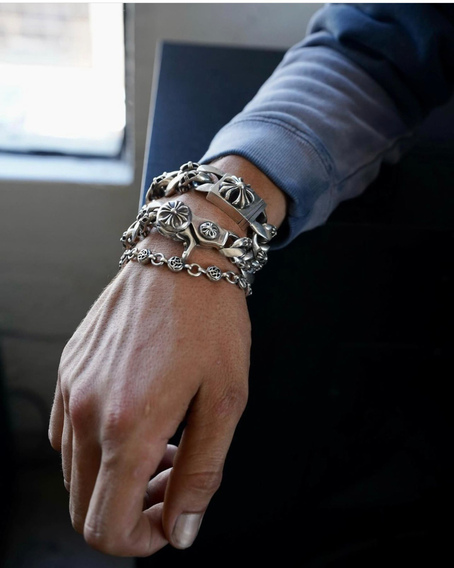 Chrome Hearts Floral Round Bead Bracelet 크롬하츠 플로럴 원형 비즈 팔찌 3