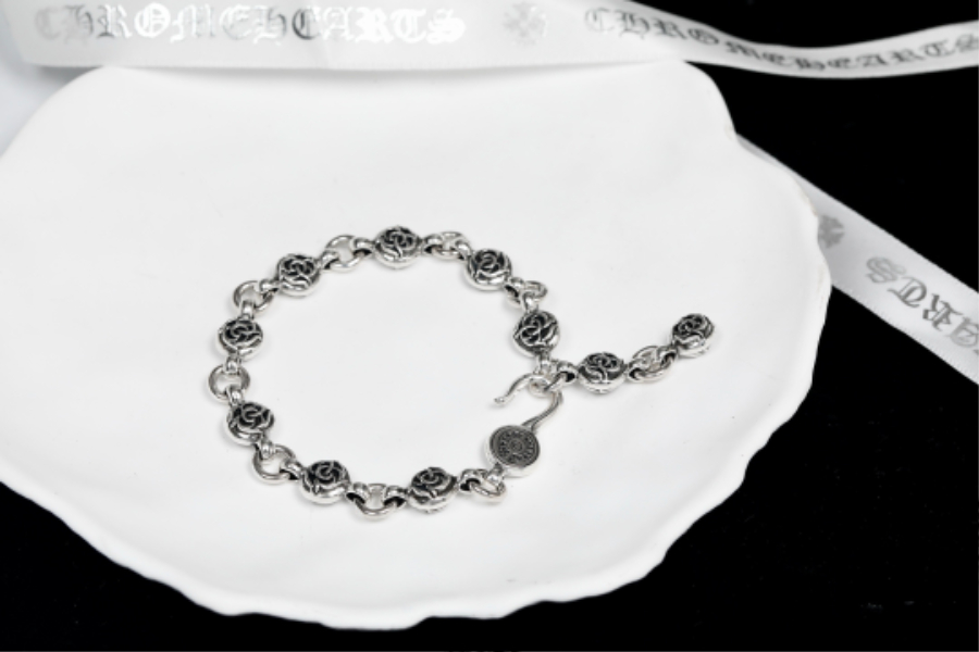 Chrome Hearts Floral Round Bead Bracelet 크롬하츠 플로럴 원형 비즈 팔찌 5