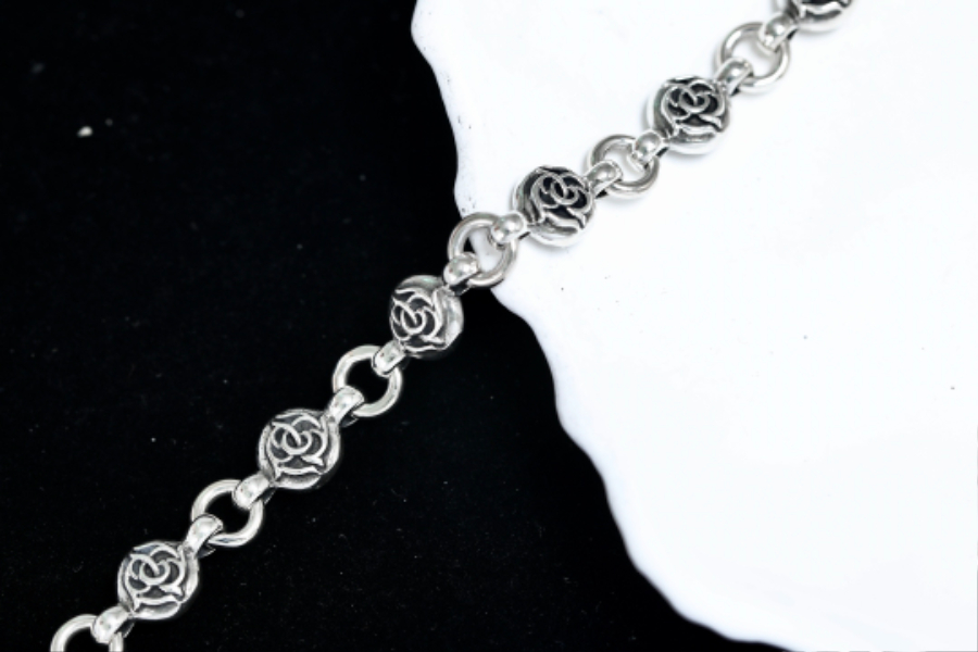 Chrome Hearts Floral Round Bead Bracelet 크롬하츠 플로럴 원형 비즈 팔찌 9