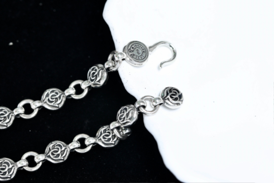 Chrome Hearts Floral Round Bead Bracelet 크롬하츠 플로럴 원형 비즈 팔찌 11