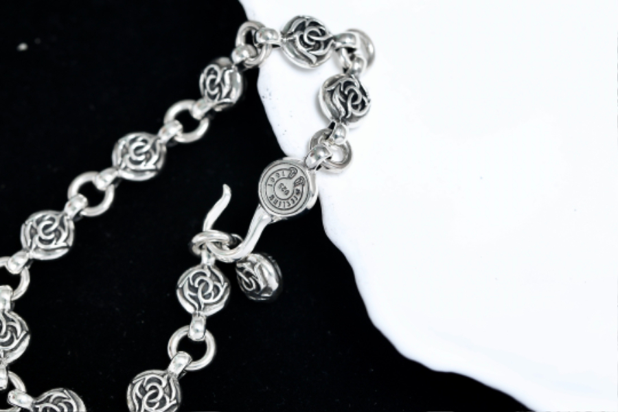 Chrome Hearts Floral Round Bead Bracelet 크롬하츠 플로럴 원형 비즈 팔찌 12