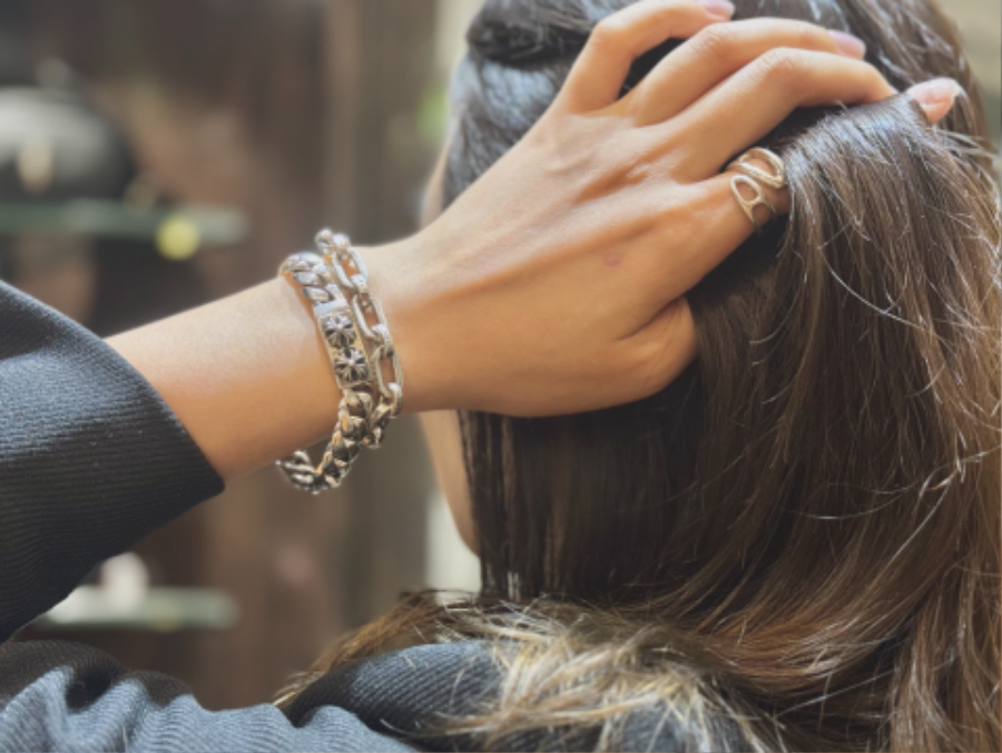 Chrome Hearts Pressed Floral ID Bracelet 크롬하츠 프레스드 플로럴 ID 체인 팔찌 4