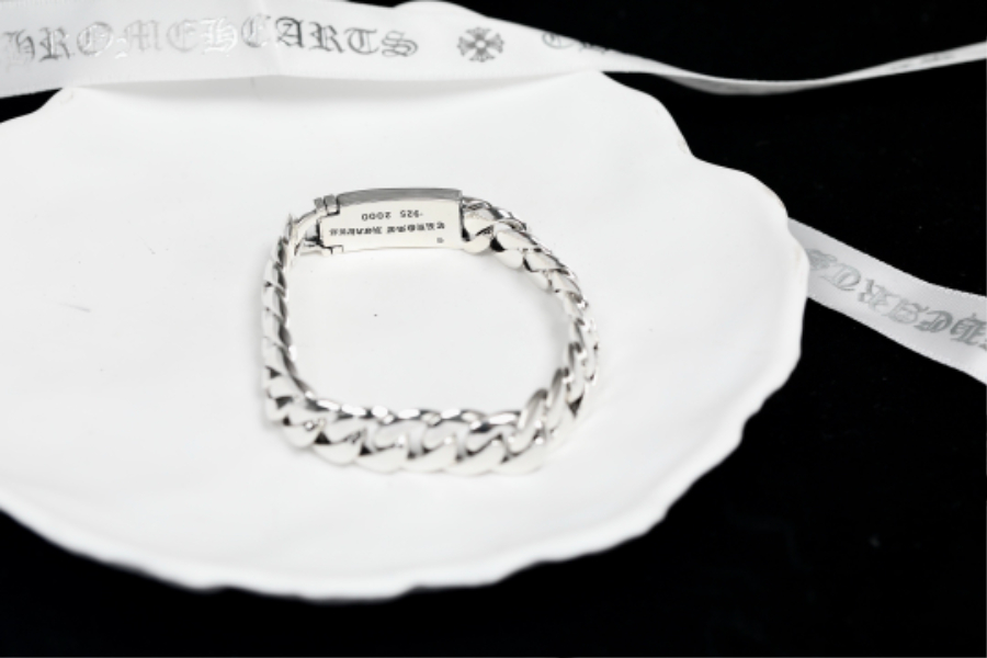 Chrome Hearts Pressed Floral ID Bracelet 크롬하츠 프레스드 플로럴 ID 체인 팔찌 9
