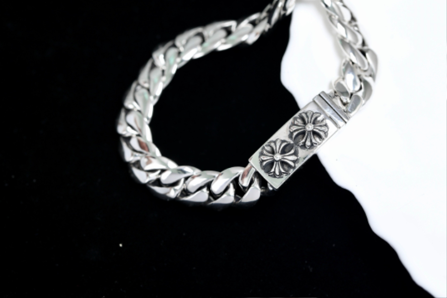 Chrome Hearts Pressed Floral ID Bracelet 크롬하츠 프레스드 플로럴 ID 체인 팔찌 10