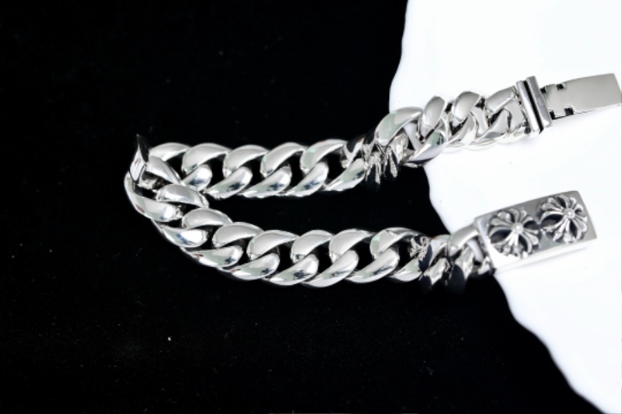 Chrome Hearts Pressed Floral ID Bracelet 크롬하츠 프레스드 플로럴 ID 체인 팔찌 11