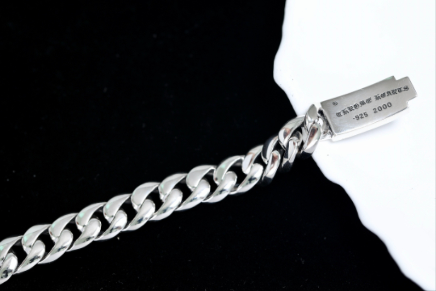 Chrome Hearts Pressed Floral ID Bracelet 크롬하츠 프레스드 플로럴 ID 체인 팔찌 12