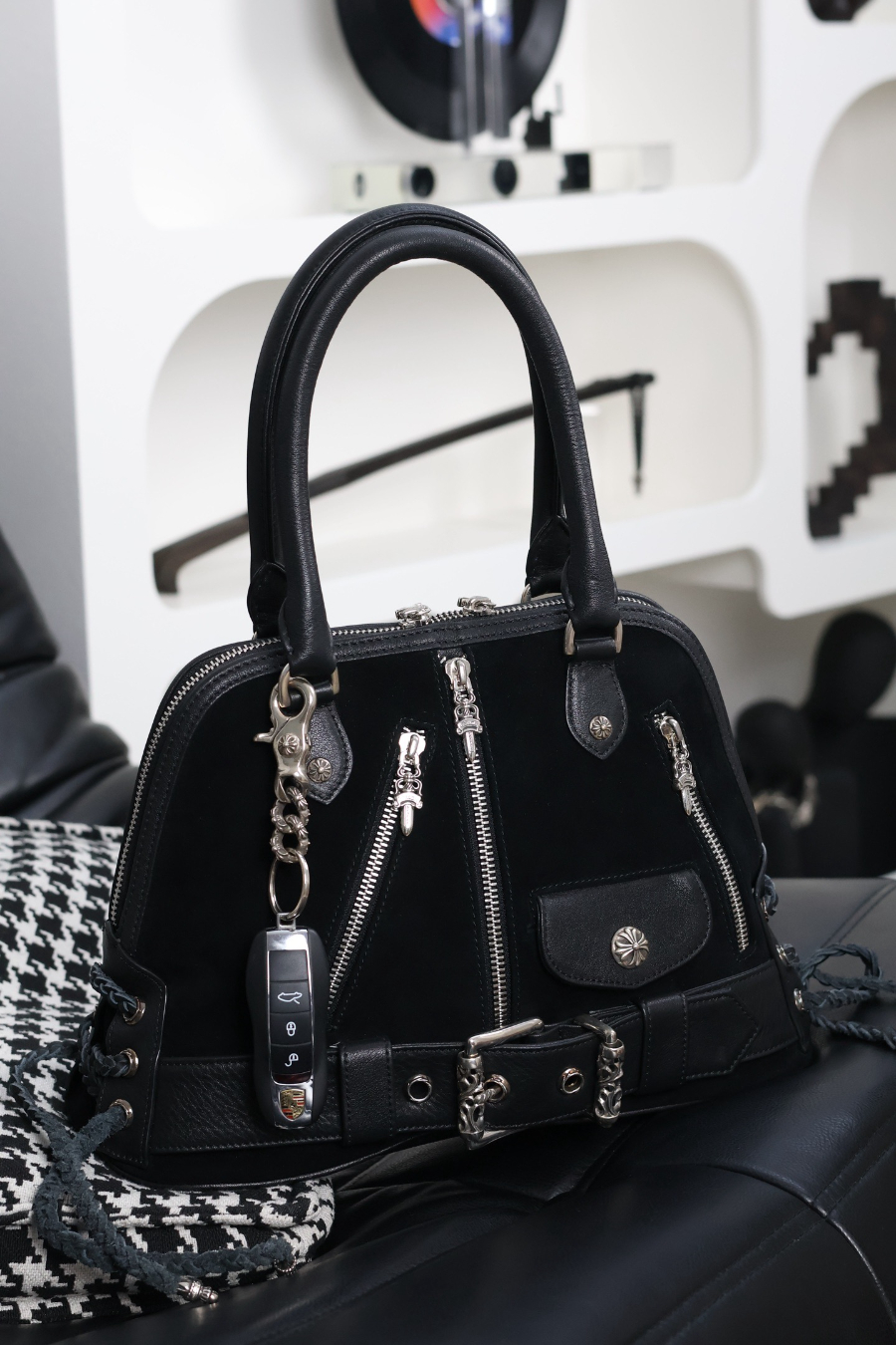 Chrome Hearts Modean Motorcycle Shell Bag (Suede Mix) 크롬하츠 모디안 모터사이클 쉘 백 스웨이드 믹스 9