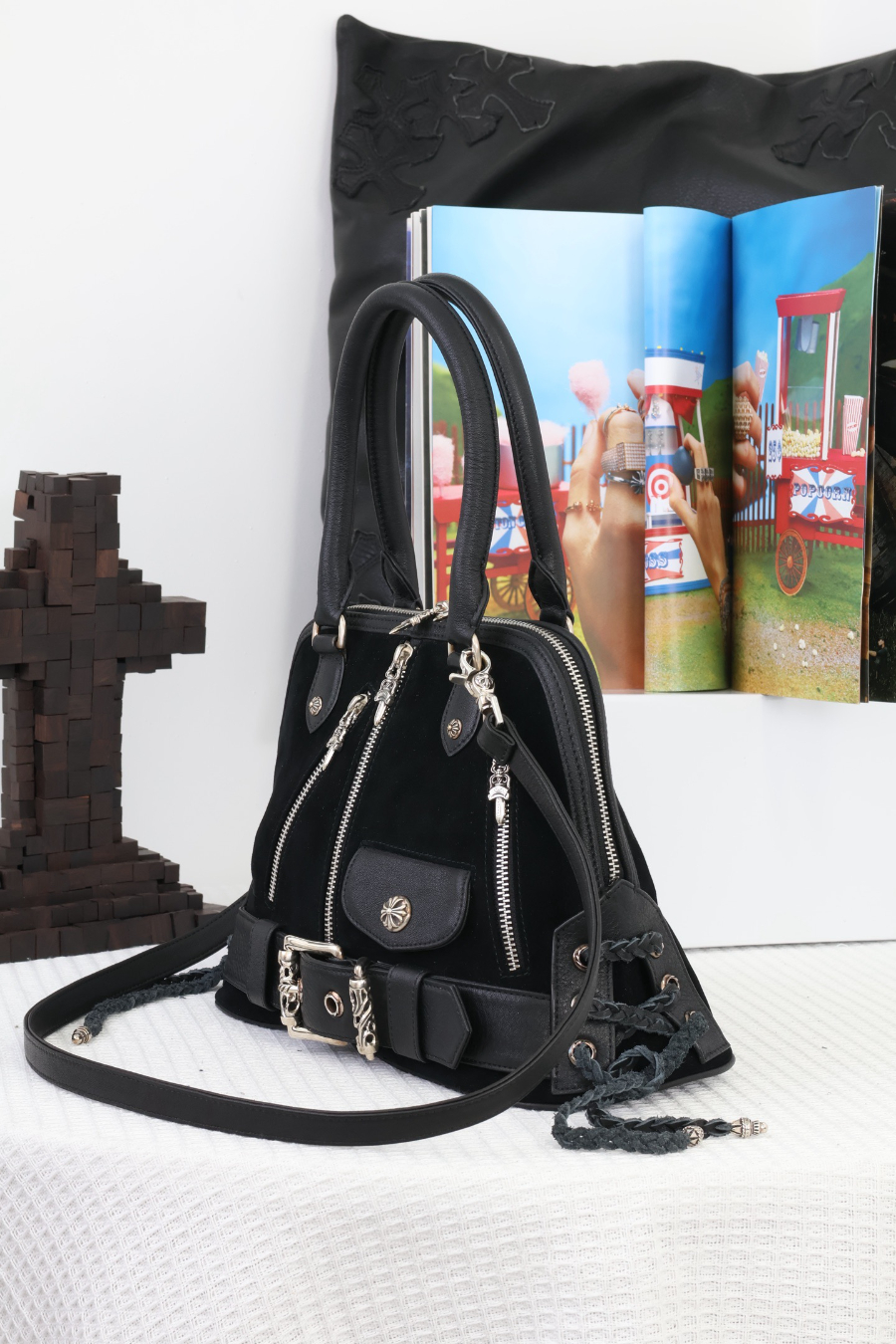 Chrome Hearts Modean Motorcycle Shell Bag (Suede Mix) 크롬하츠 모디안 모터사이클 쉘 백 스웨이드 믹스 11