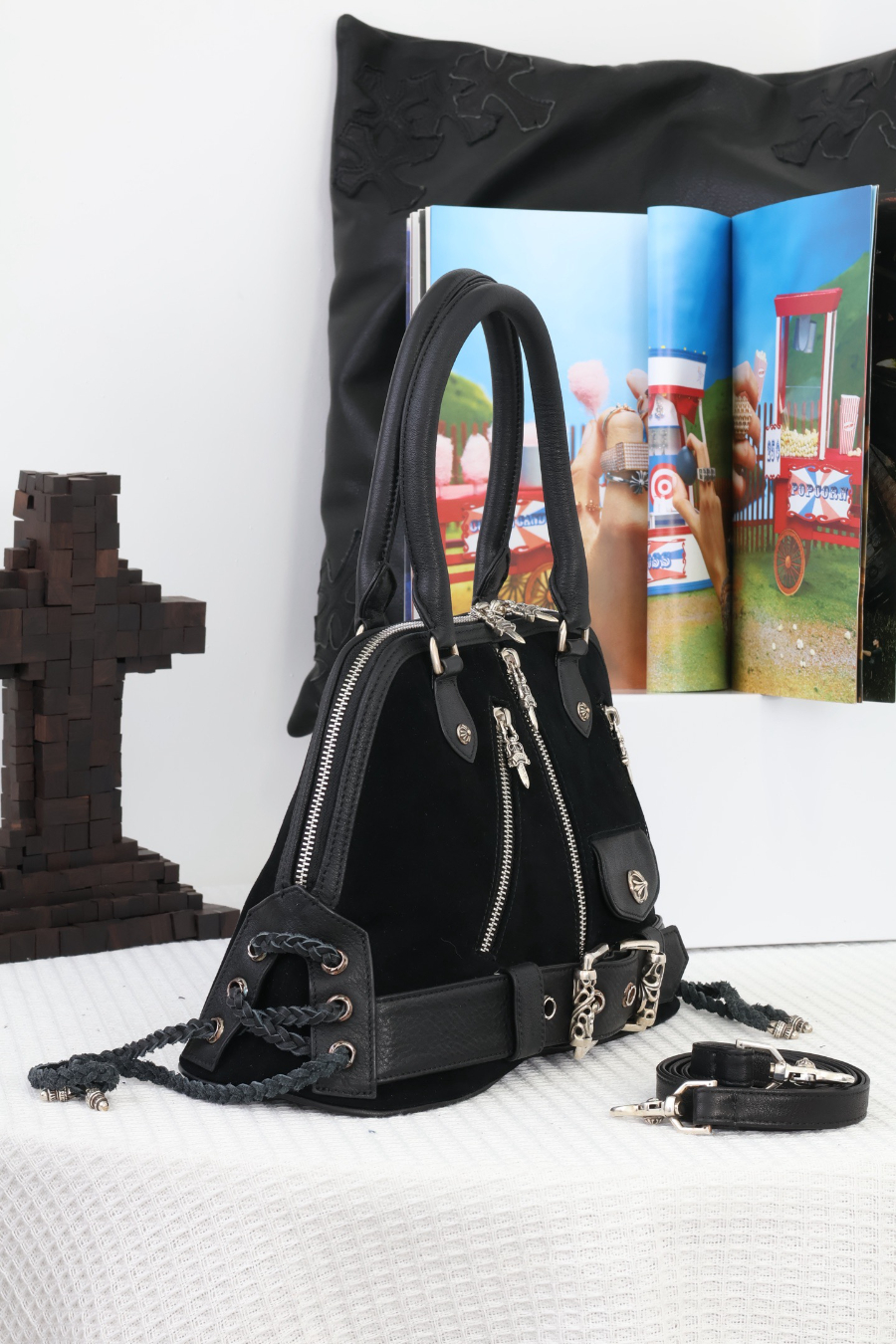 Chrome Hearts Modean Motorcycle Shell Bag (Suede Mix) 크롬하츠 모디안 모터사이클 쉘 백 스웨이드 믹스 12