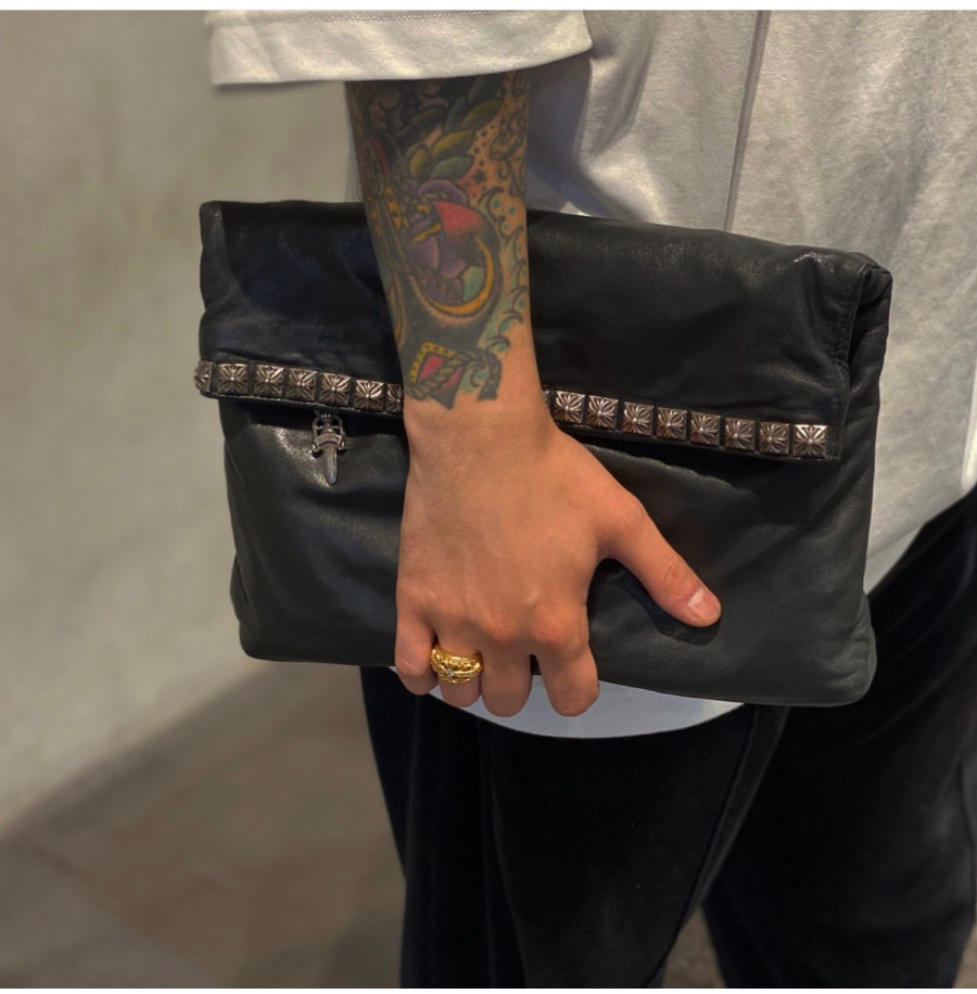Chrome Hearts Crash Studded Lambskin Clutch 크롬하츠 크래시 원라인 스터드 클러치 7