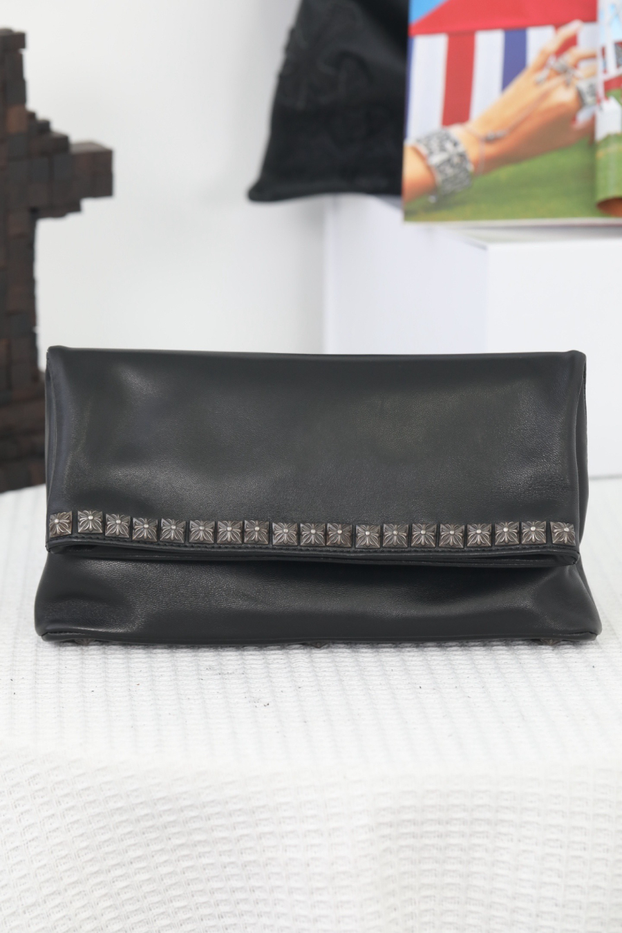 Chrome Hearts Crash Studded Lambskin Clutch 크롬하츠 크래시 원라인 스터드 클러치 13