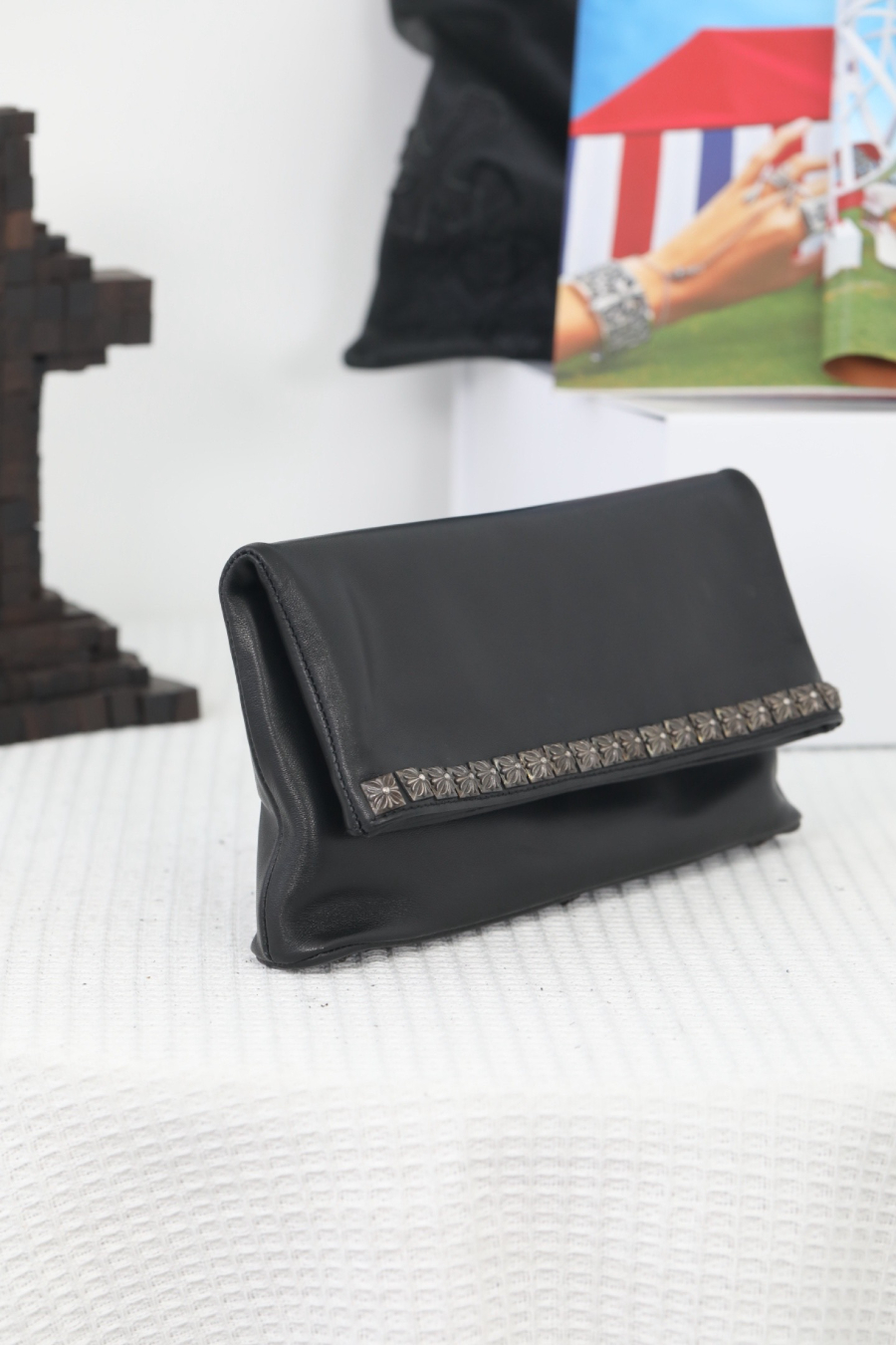 Chrome Hearts Crash Studded Lambskin Clutch 크롬하츠 크래시 원라인 스터드 클러치 14