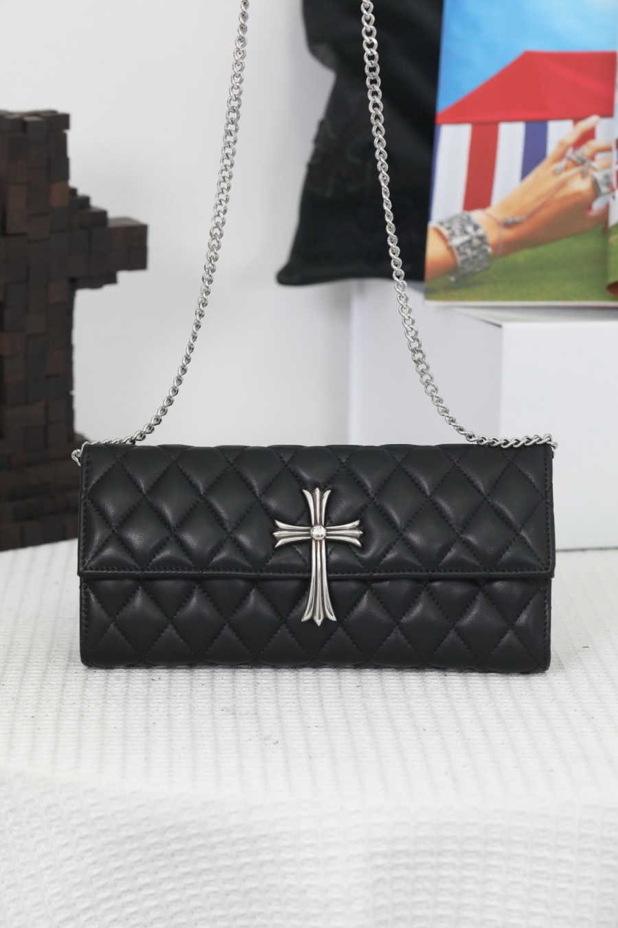 Chrome Hearts Quilted Cross Chain Clutch 크롬하츠 십자 퀼팅 체인 클러치 12