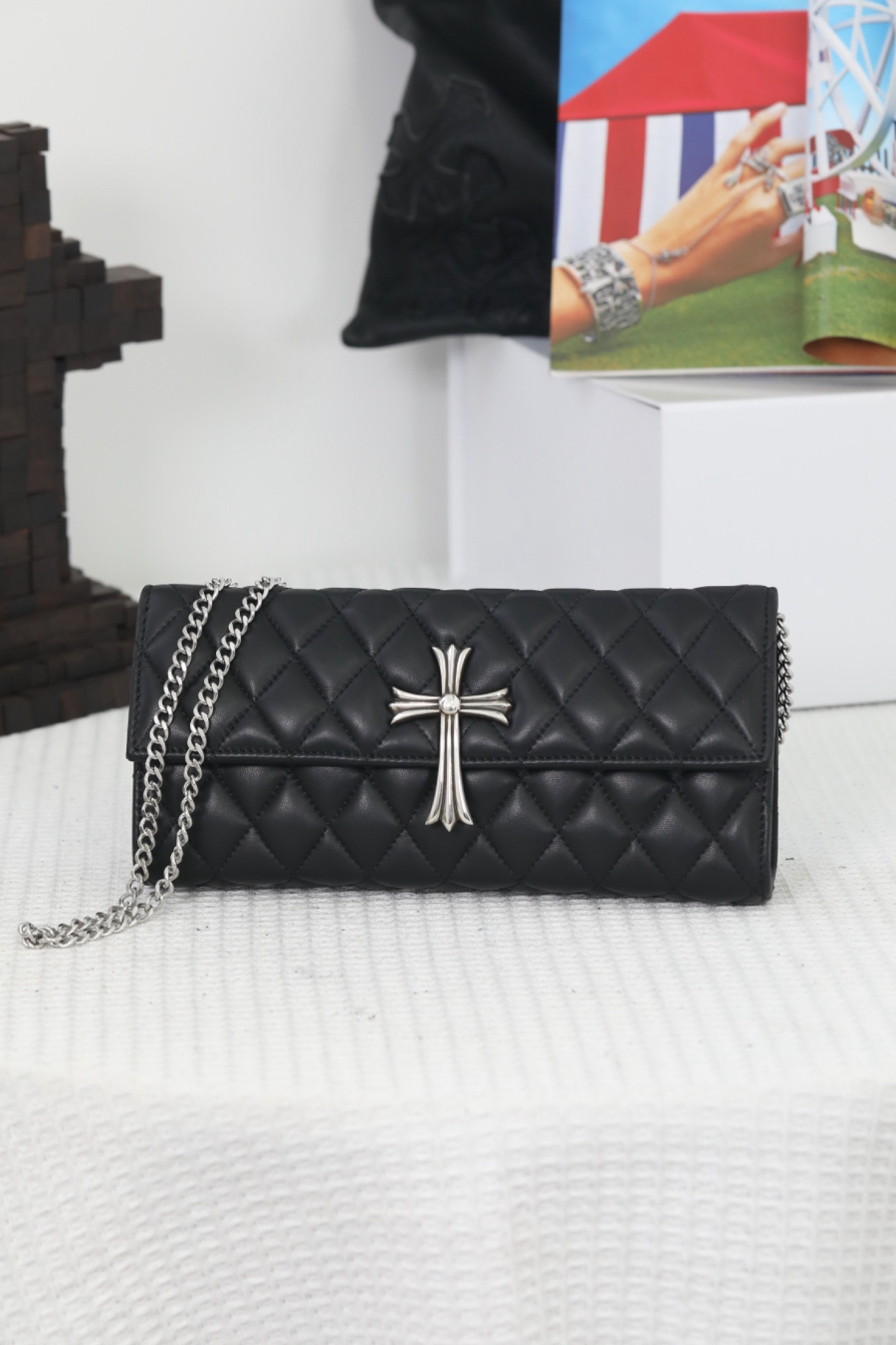 Chrome Hearts Quilted Cross Chain Clutch 크롬하츠 십자 퀼팅 체인 클러치 13