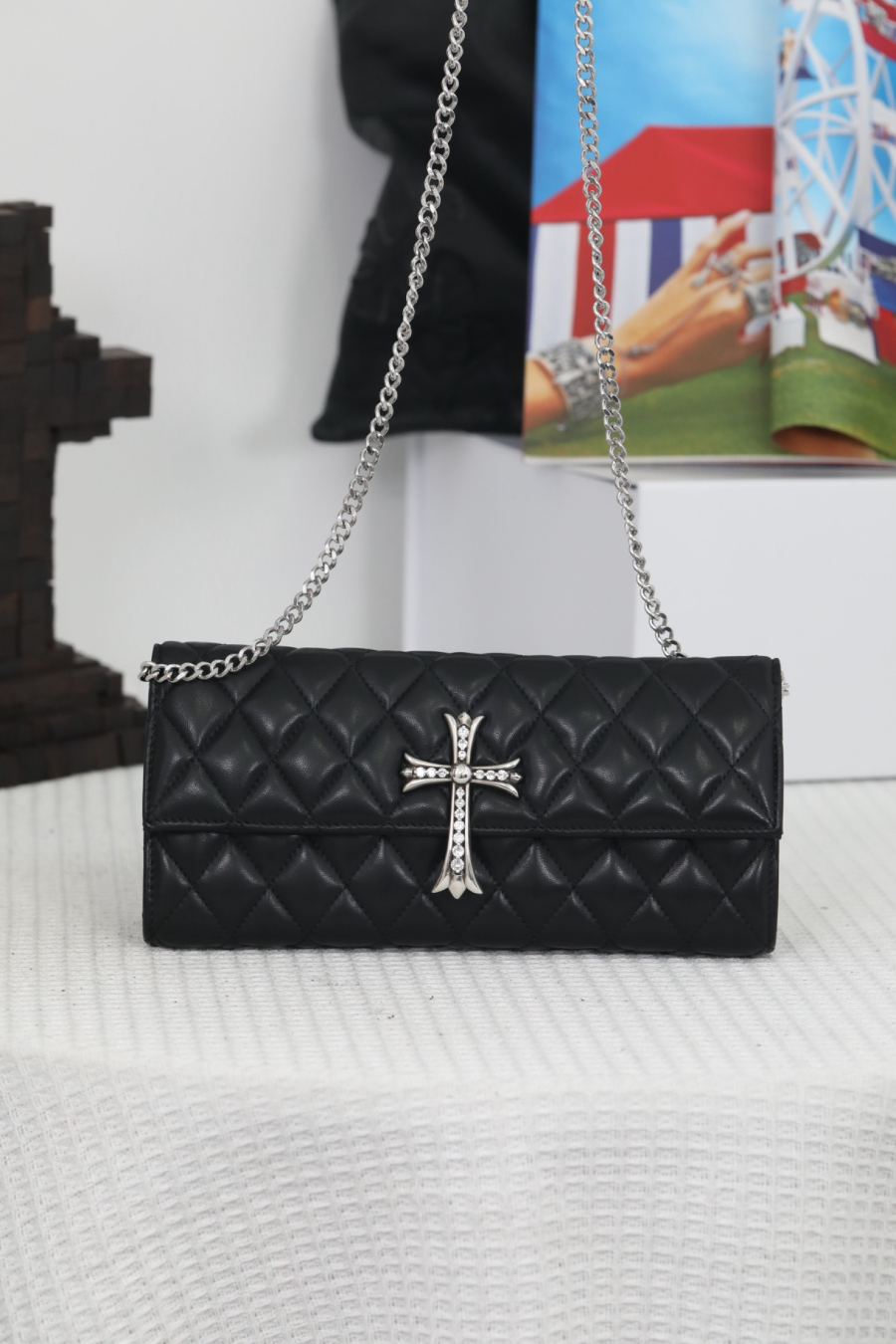 Chrome Hearts Quilted Cross Chain Clutch 크롬하츠 퀼팅 크로스 체인 클러치 9