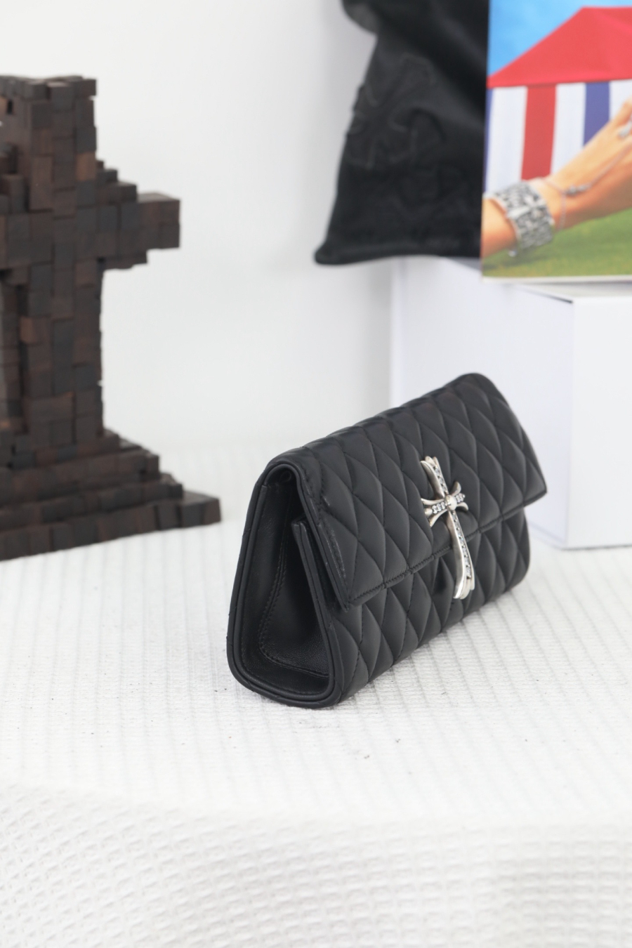 Chrome Hearts Quilted Cross Chain Clutch 크롬하츠 퀼팅 크로스 체인 클러치 14