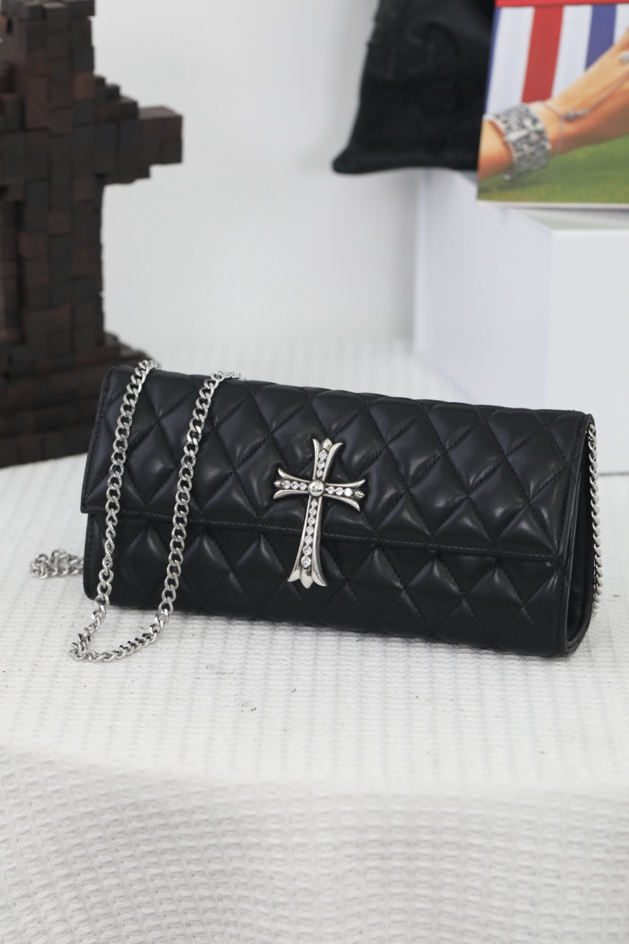 Chrome Hearts Quilted Cross Chain Clutch 크롬하츠 퀼팅 크로스 체인 클러치 17