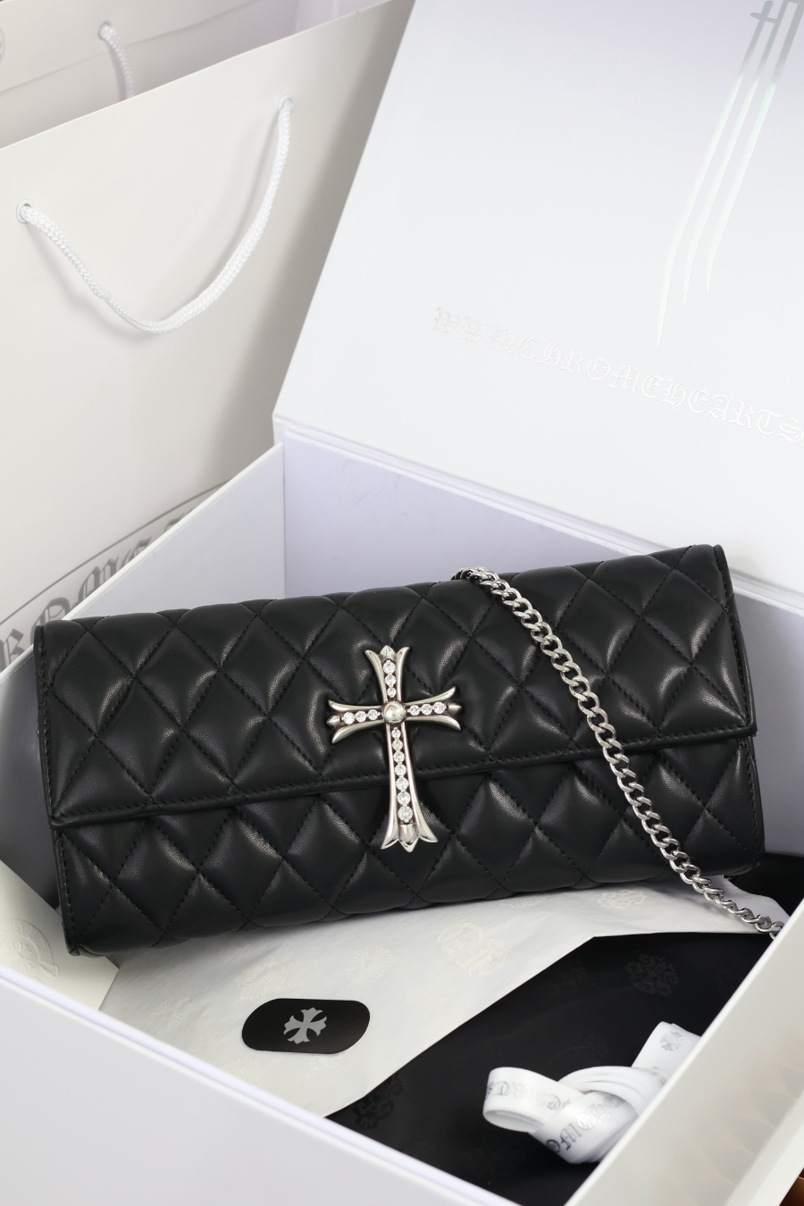 Chrome Hearts Quilted Cross Chain Clutch 크롬하츠 퀼팅 크로스 체인 클러치 28