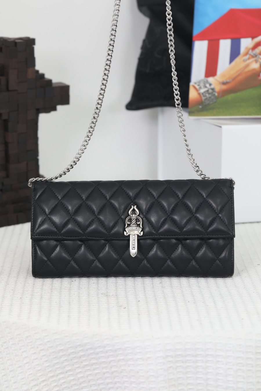Chrome Hearts Quilted Dagger Chain Clutch 크롬하츠 퀼팅 대거 체인 클러치 8