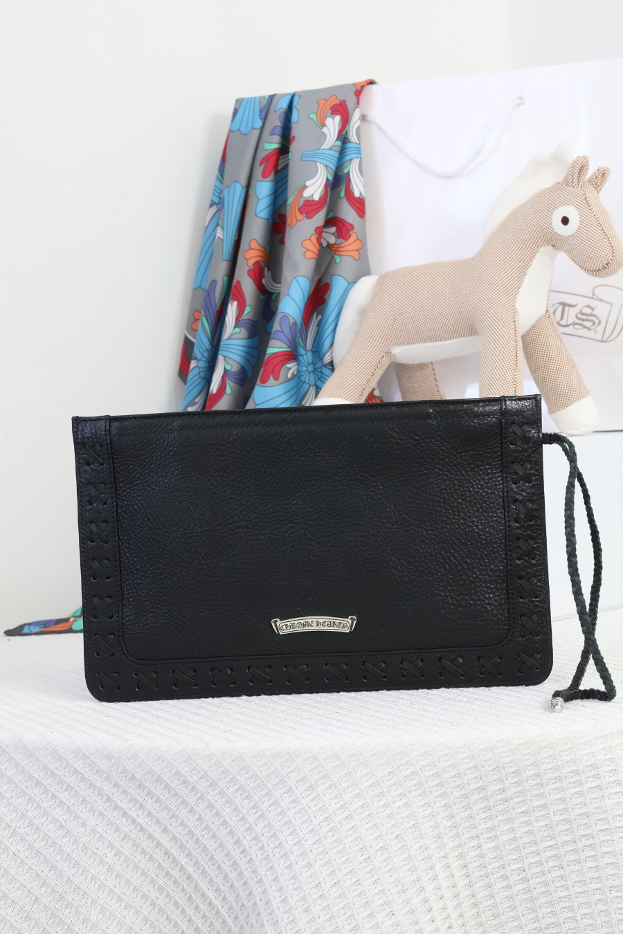 Chrome Hearts Large Cross Woven Wrist Clutch 크롬하츠 라지 크로스 위빙 손목 클러치 12