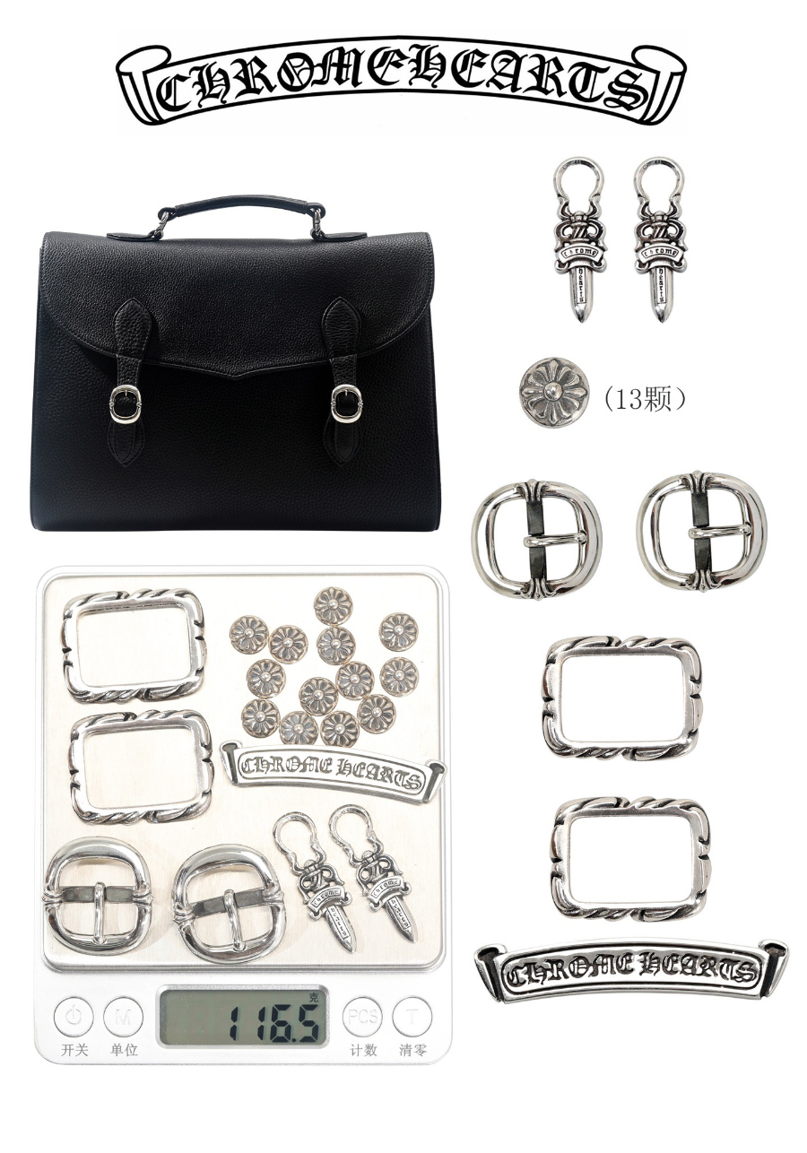 Chrome Hearts Double Buckle Briefcase 크롬하츠 더블 버클 브리프케이스 19