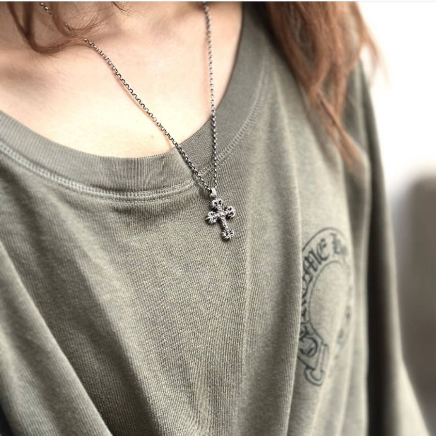Chrome Hearts Mini Cross Fleur Pendant 크롬하츠 미니 크로스 플뢰르 펜던트 12