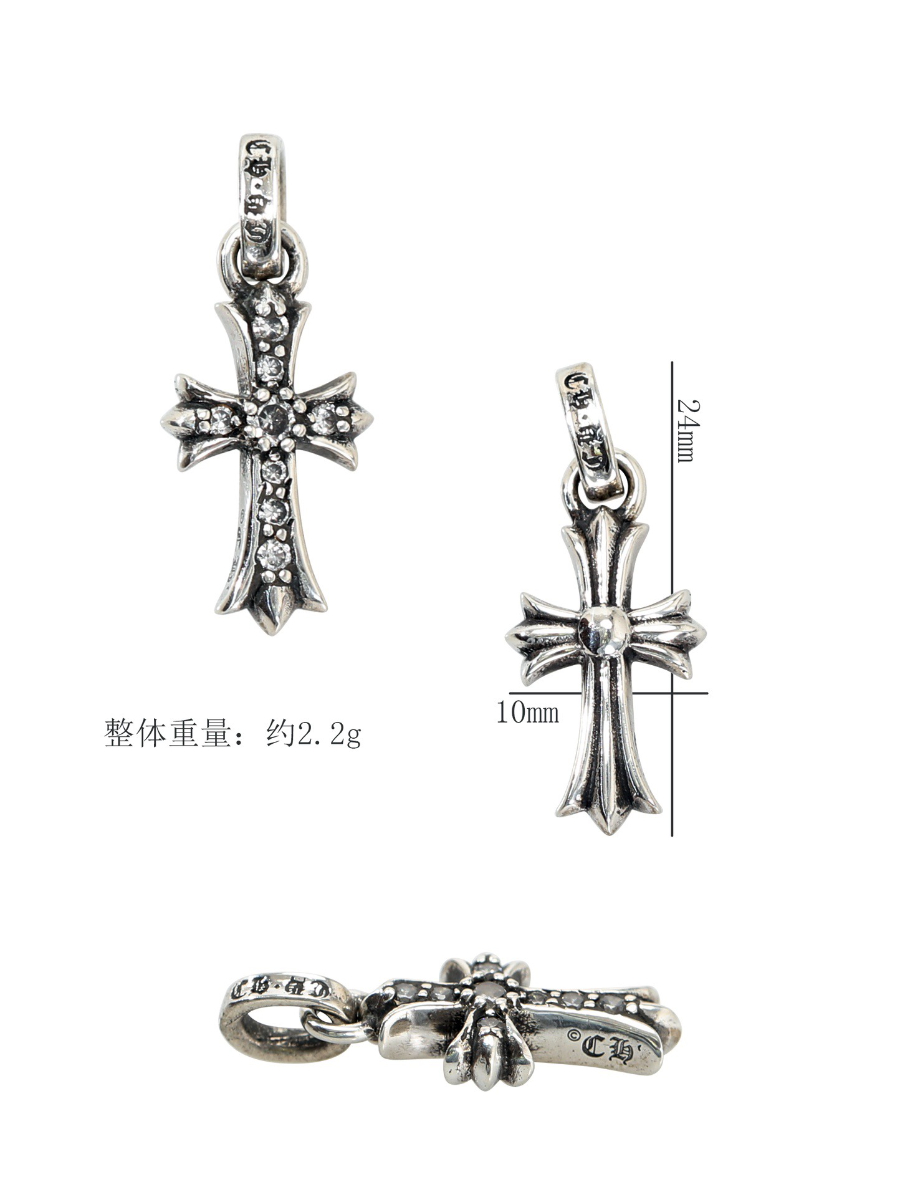 Chrome Hearts Mini Cross Single Diamond Pendant 크롬하츠 미니 십자 싱글 다이아 펜던트 7
