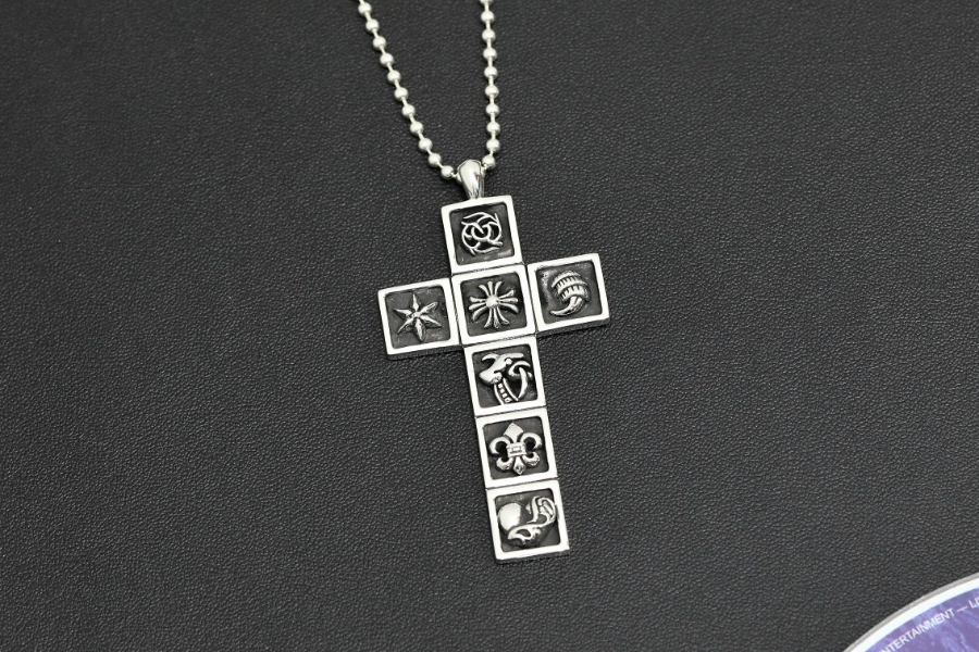 Chrome Hearts Multi Icon Cross Pendant 크롬하츠 멀티 아이콘 크로스 펜던트 12