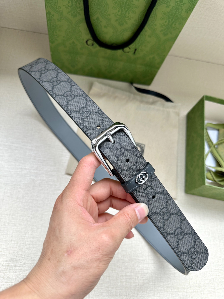 GUCCI GG Supreme Canvas Belt 구찌 GG 슈프림 캔버스 벨트 3.5cm폭 5