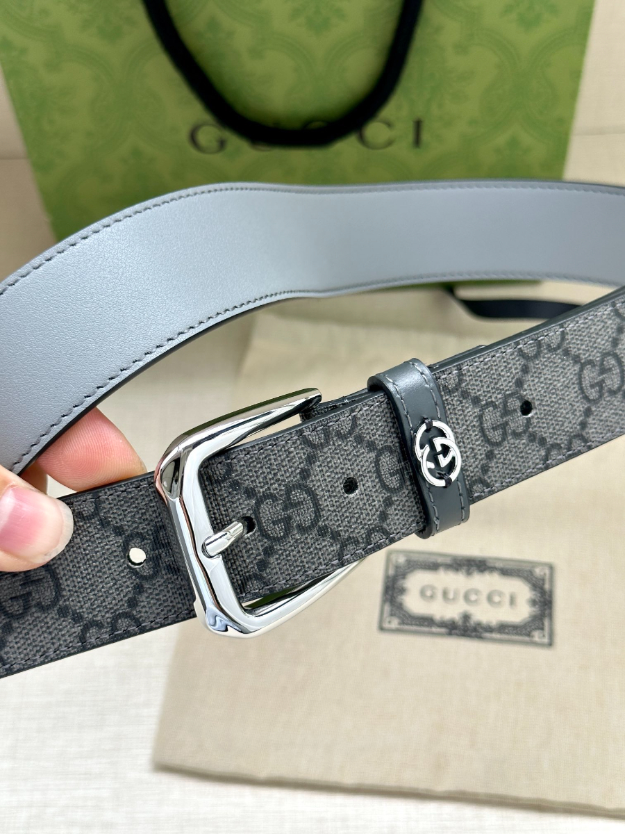 GUCCI GG Supreme Canvas Belt 구찌 GG 슈프림 캔버스 벨트 3.5cm폭 6