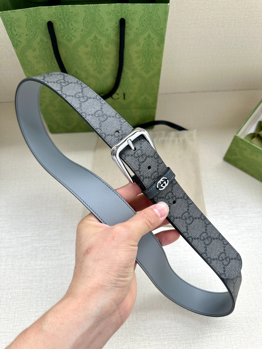 GUCCI GG Supreme Canvas Belt 구찌 GG 슈프림 캔버스 벨트 3.5cm폭 7