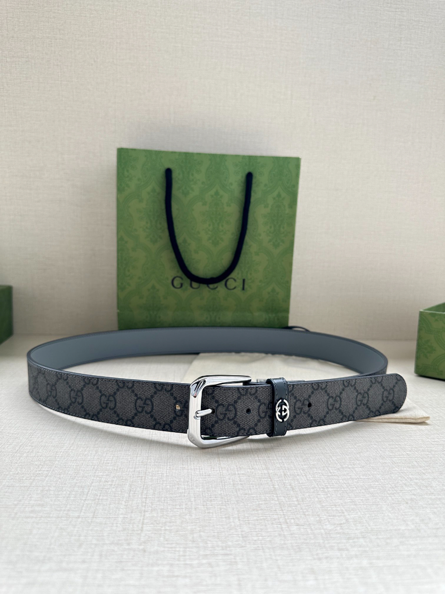 GUCCI GG Supreme Canvas Belt 구찌 GG 슈프림 캔버스 벨트 3.5cm폭 8