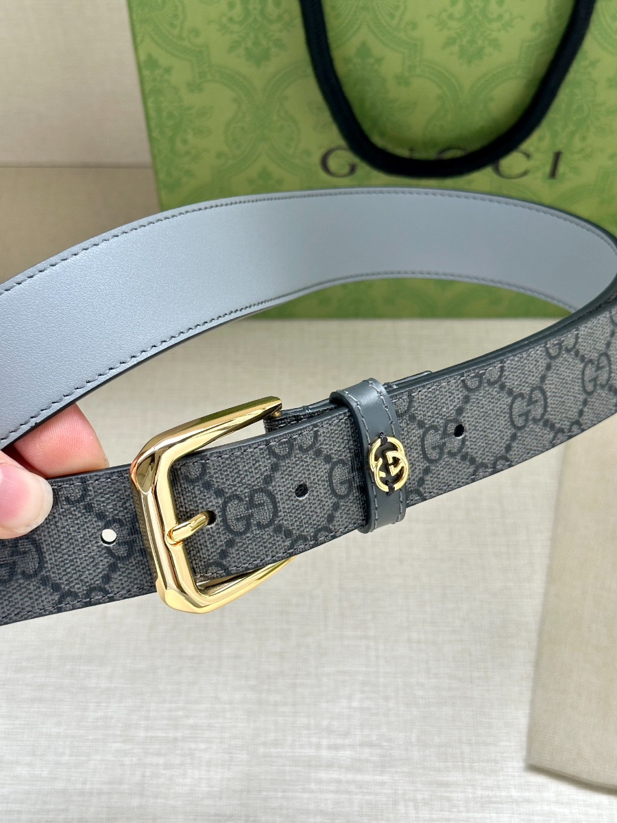 GUCCI GG Supreme Canvas Belt 구찌 GG 슈프림 캔버스 벨트 3.5cm폭 골드버클 5