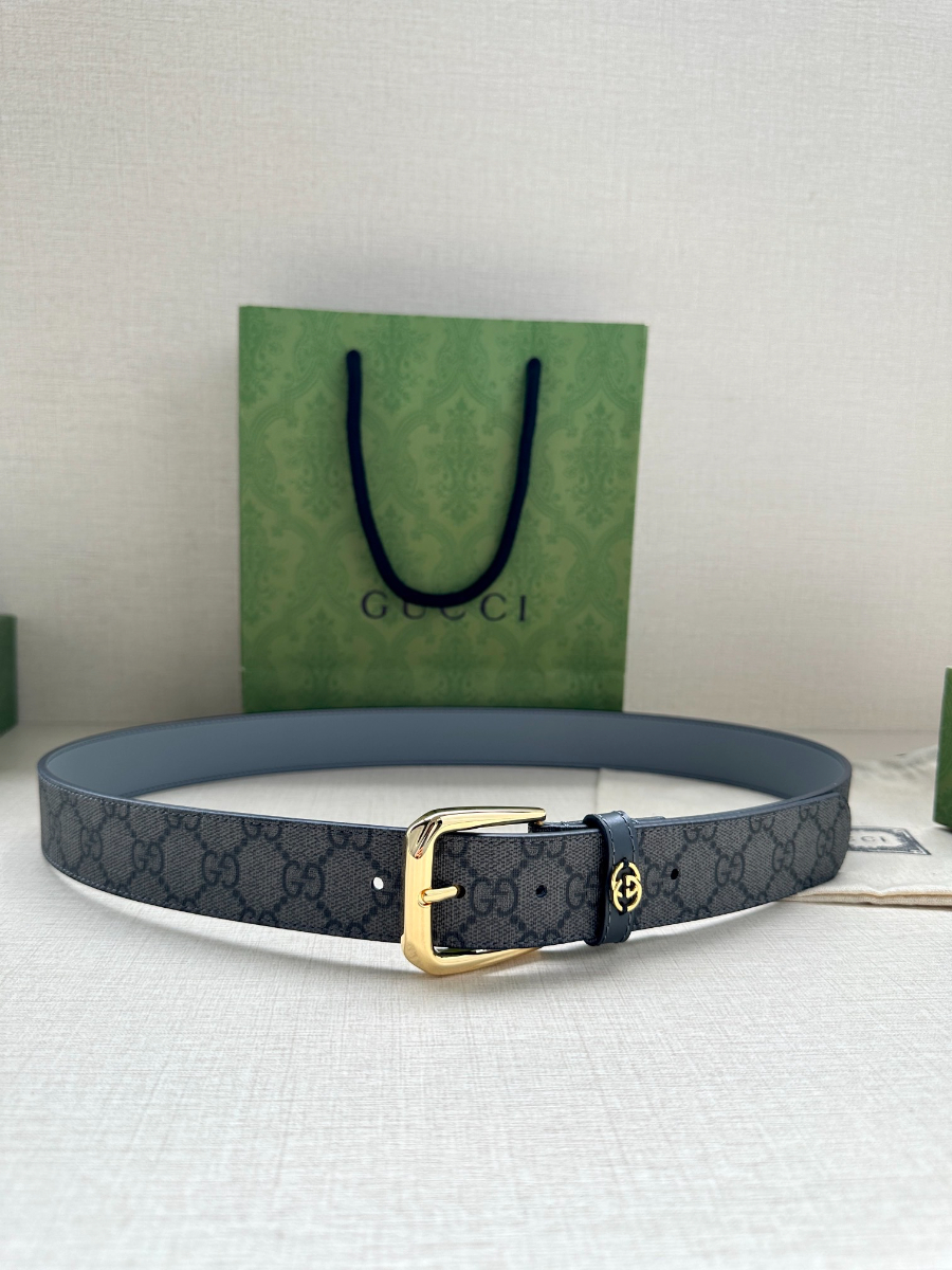 GUCCI GG Supreme Canvas Belt 구찌 GG 슈프림 캔버스 벨트 3.5cm폭 골드버클 7