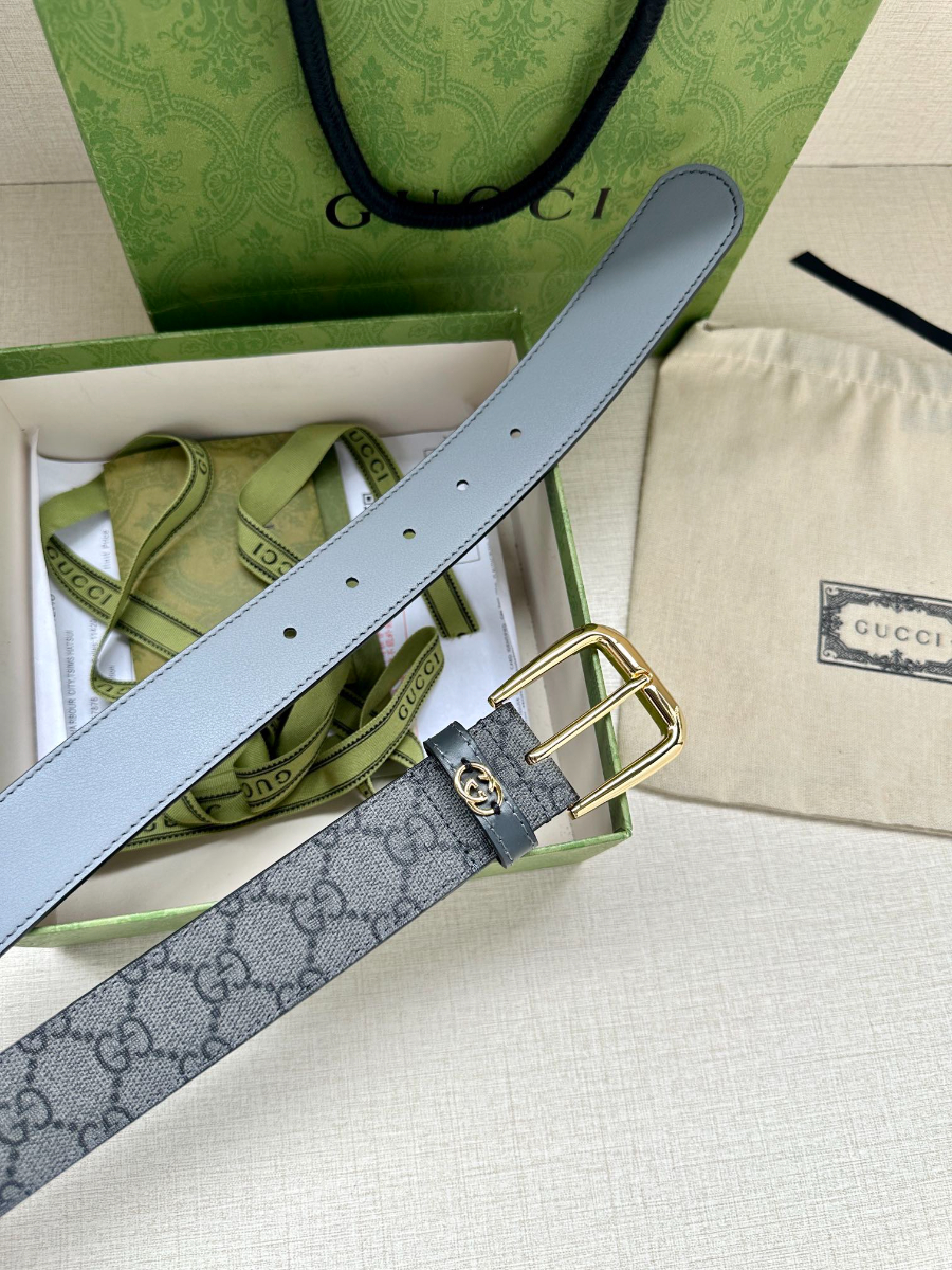 GUCCI GG Supreme Canvas Belt 구찌 GG 슈프림 캔버스 벨트 3.5cm폭 골드버클 8