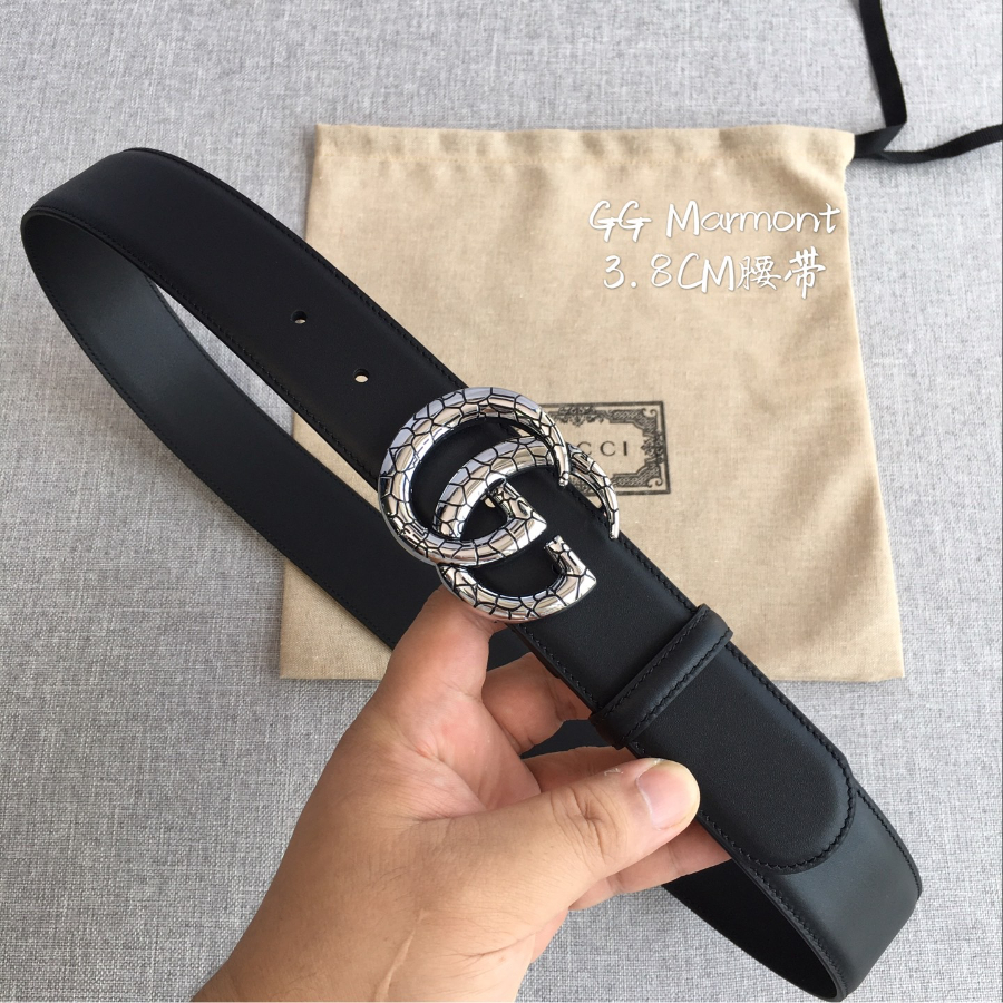 GUCCI Double G Leather Belt 구찌 더블 G 가죽 벨트 38mm 실버 1