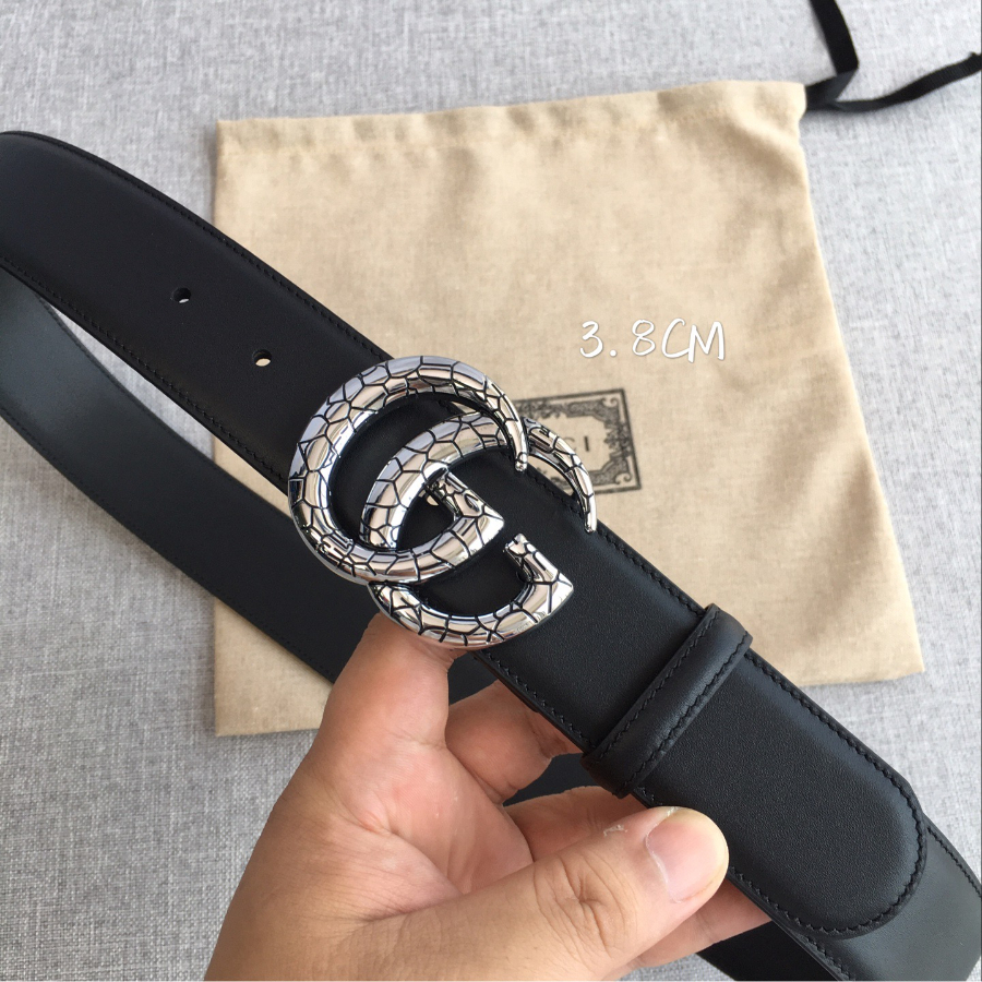 GUCCI Double G Leather Belt 구찌 더블 G 가죽 벨트 38mm 실버 2