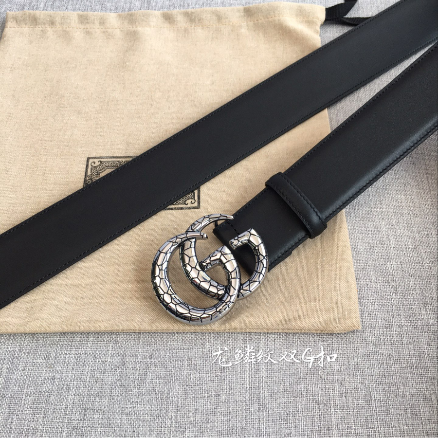 GUCCI Double G Leather Belt 구찌 더블 G 가죽 벨트 38mm 실버 4