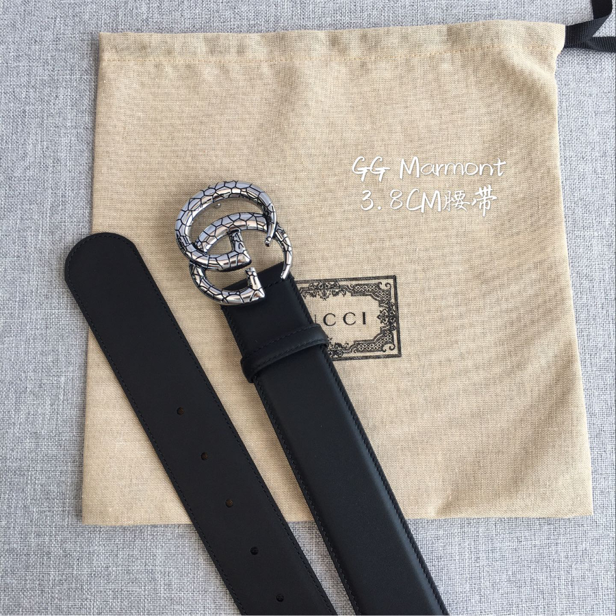 GUCCI Double G Leather Belt 구찌 더블 G 가죽 벨트 38mm 실버 5