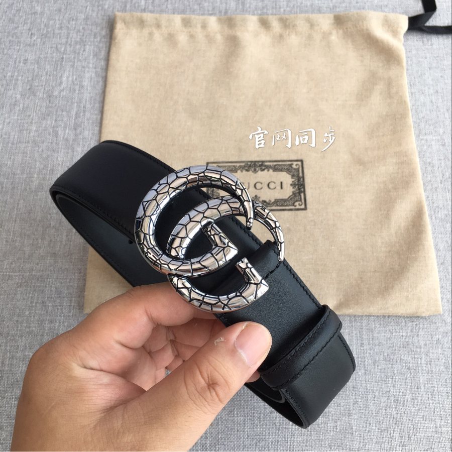 GUCCI Double G Leather Belt 구찌 더블 G 가죽 벨트 38mm 실버 6
