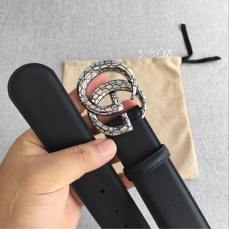 GUCCI Double G Leather Belt 구찌 더블 G 가죽 벨트 38mm 실버 7