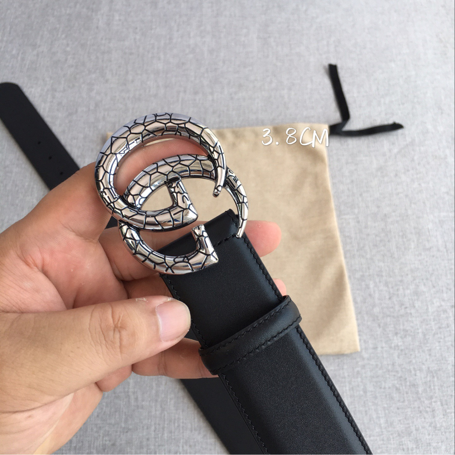 GUCCI Double G Leather Belt 구찌 더블 G 가죽 벨트 38mm 실버 8