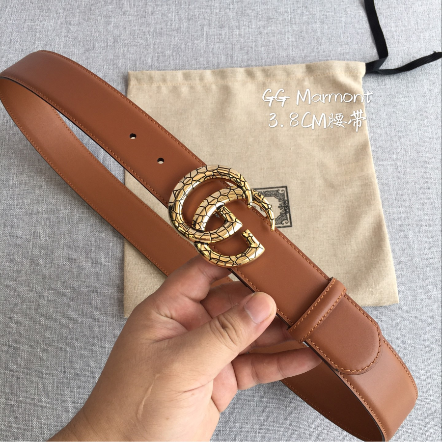 GUCCI Double G Leather Belt 구찌 더블 G 브라운 가죽 벨트 38mm 실버버클 1