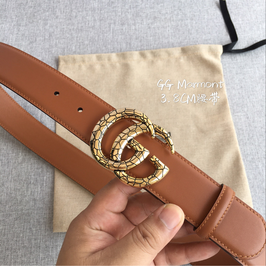 GUCCI Double G Leather Belt 구찌 더블 G 브라운 가죽 벨트 38mm 골드버클 2