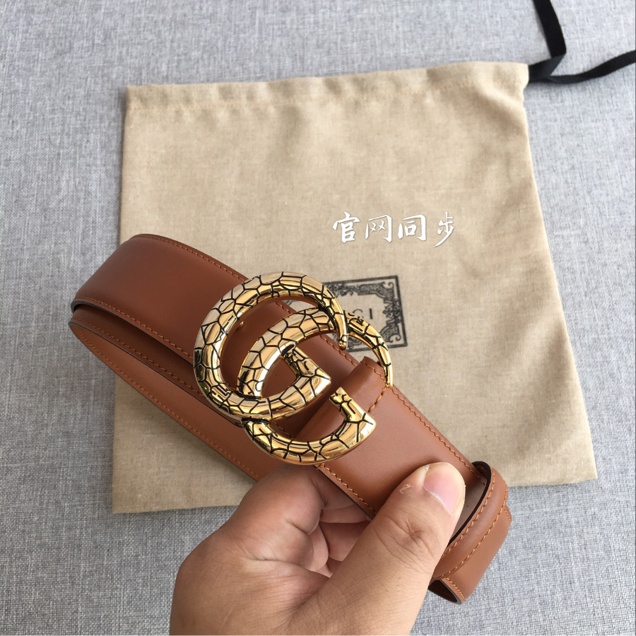 GUCCI Double G Leather Belt 구찌 더블 G 브라운 가죽 벨트 38mm 실버버클 6