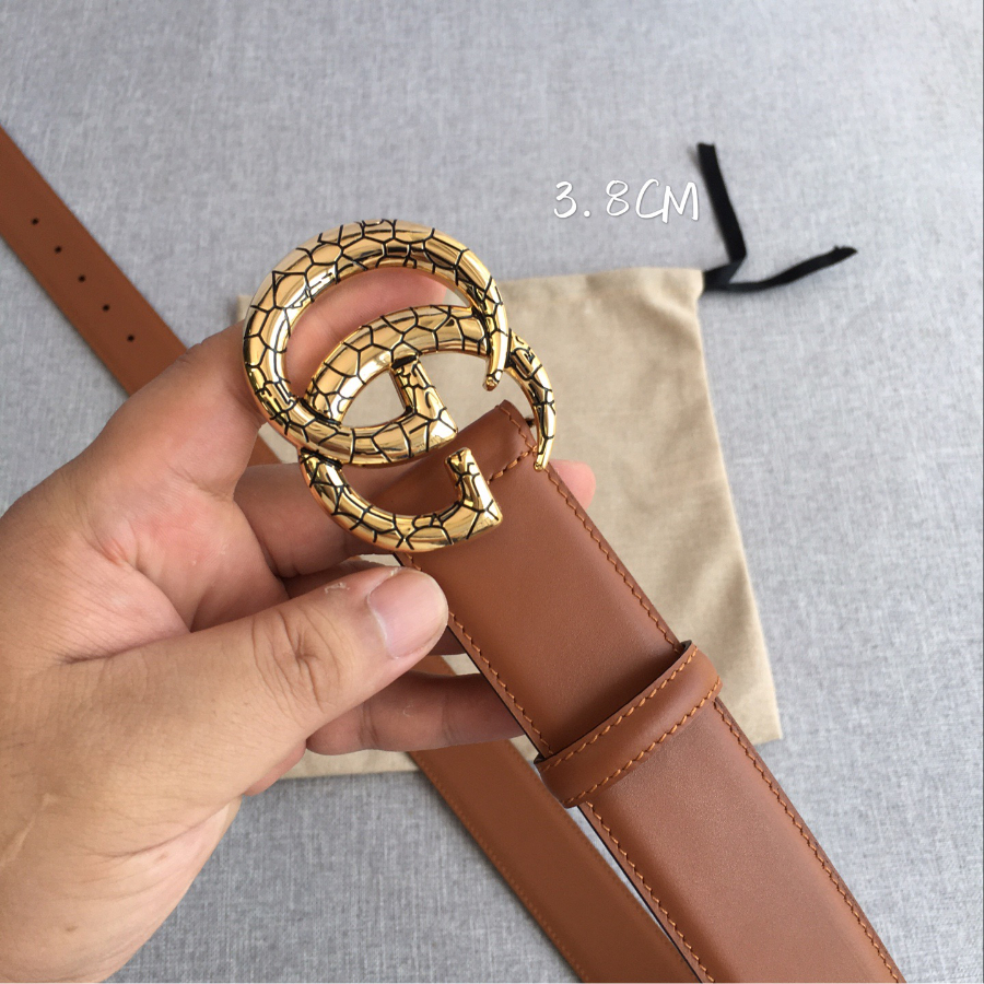 GUCCI Double G Leather Belt 구찌 더블 G 브라운 가죽 벨트 38mm 실버버클 8